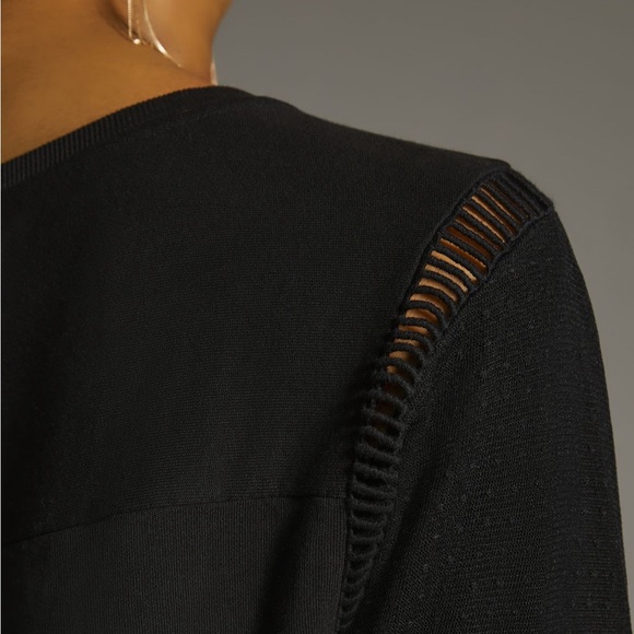 By Anthropologie Black Tulle Layered Sweatshirt - Picture 2 of 10